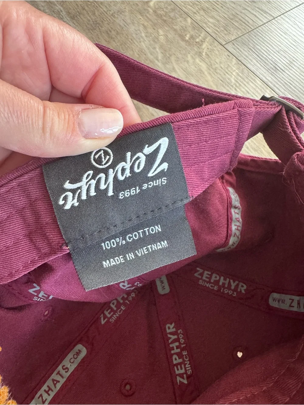 Zephyr Wine Cotton Strapback Cap